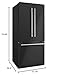 FORNO Espresso Gallipoli 30 inch French Door Black Refrigerator 17.5 cu. ft. with Ice Maker
