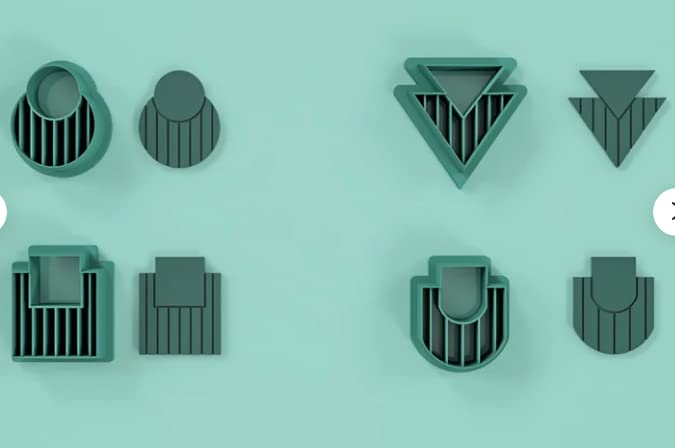 Polymer Clay Cutters, Classic Style Shape Stamp, Clay Earing Making Tools, DIY, SETOF 4 PCS-picture-31