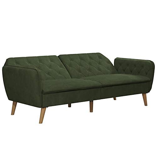 Novogratz Tallulah Memory Foam Futon, Convertible Couch, Green Velvet #TOP4
