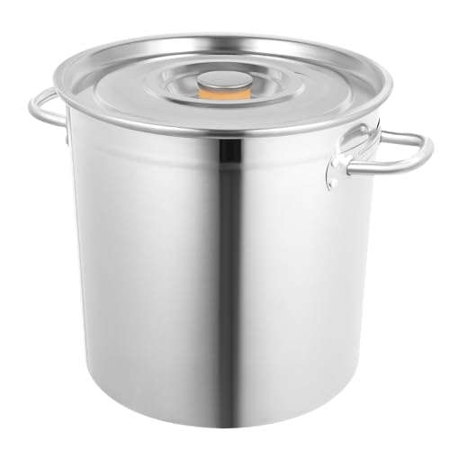 Commercial Stock Pot 30 Quart, Stainless Steel Stockpot With Lid and Handles, Deep Cooking Pot Canning Cookware, Heavy Duty Induction Pot for Soup Seafood Stock