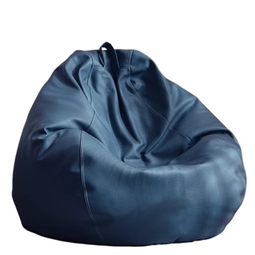 DSFIHJO Funda Puff Funda Grande de puf Piel sintética sin Relleno for Exterior, Tumbona, salón, Juegos, películas, etc para la Sala de Estar(Deep Blue,D2.3ft-Cover-Kids)