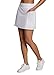 RBX Active Fashion Skort for Women, Quick Drying Flat-Front Woven Running/Tennis/Golf/Pickleball Skort with Zipper Pocket S21 White L