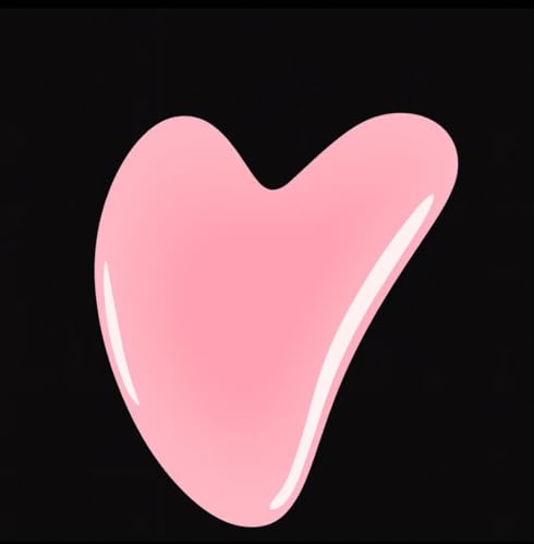 Image of Pink Gua Sha Stone - Rose Quartz Facial Massage Tool for Glowing Skin, Jade Roller Alternative, Beauty Skin Care Tool for Lymphatic Drainage & Anti-Aging
