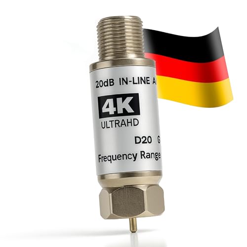 TronicXL Mini Inline Sat Verstärker Signalverstärker LNB Schüssel/DVBT Antenne 20dB DVBS2 DVB-S2 Satelliten-Leitungsverstärker Inline Breitband SAT Verstärker TV PreAmp Inlineverstärker