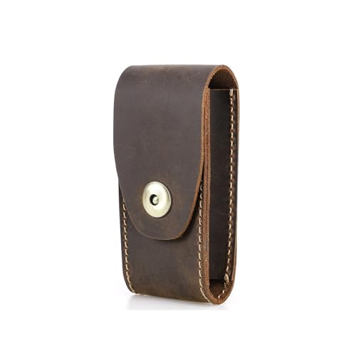 Asukohu Bolsillo plegable tradicional en la cintura con construcción de poliuretano resistente al desgaste, soporte plegable de piel sintética retro