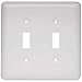 Liberty W10246-W-U Toggle Wall Plate, 2-Gang, Stamped, Round, White Steel - Quantity 5