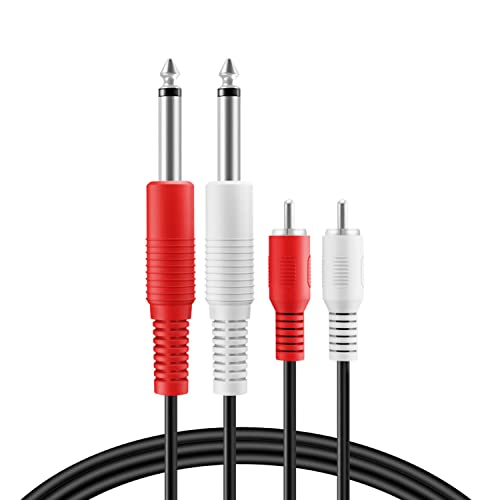 Tnp Premium Dual 1/4 Inch To Dual Rca Audio Cable (10Ft) - Male 6.35Mm 1/4" Phono Mono To Rca Connector Wire Cord Plug Jack #TOP5