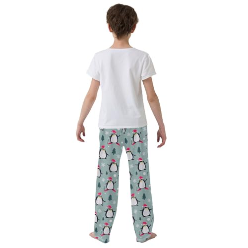 Boys' Pants Cute Penguins Christmas Funny Long Bottoms Jogger Pants Elastic Waist Trousers with Pockets S-XL3