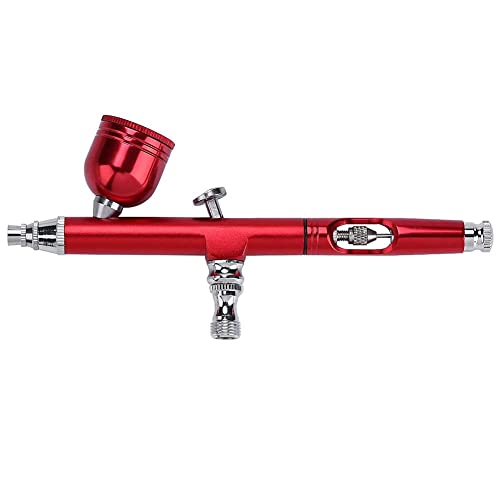 Image of Zerone Airbrush Cake Decorating System, Gravity Feed Airbrush Gun Makeup Spary Gun with Dropper and Wrench 0.3mm Needle Air Brush for Nail Temporary Tattoo (Red)
