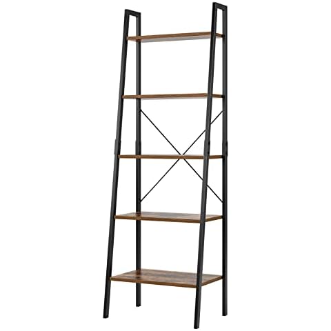 Leiterregal schwarz Bücherregal aus Holz und Metall industriell Standregal Cover