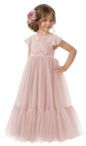 2Bunnies Girl Orchid Lace Flutter Sleeve A-Line...