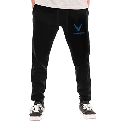 Mortgats BLACK-32 Mens Jogger Sweatpants United States Air Force Jogger Elastic Waist Pajama Pants cover