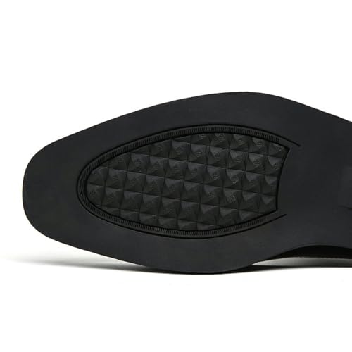 Santimon Men’s Wingtip Brogue Oxford Dress Shoes Leather Lace-Up Formal Footwear for Office, Weddings, and Casual Events, Black/Brown4