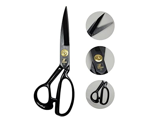 LANMAX Tesoura Alfaiate Costura Reforçada Titanium Profissional 8'' Preta