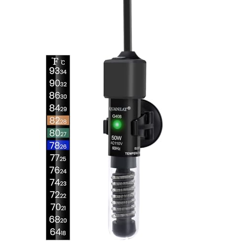 AQUANEAT 50W Betta Aquarium Heater with Thermometer