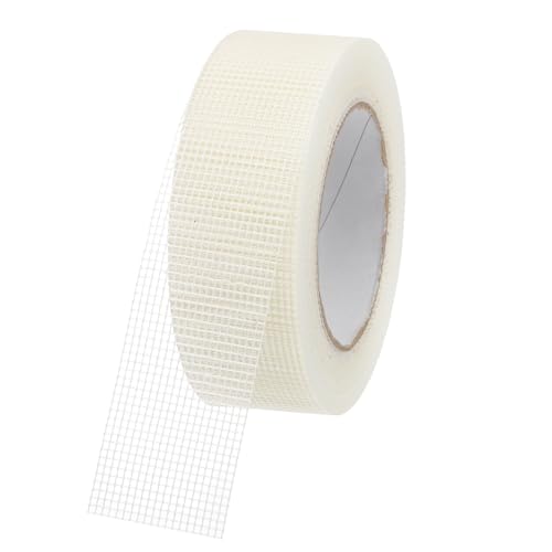 PATIKIL Cinta De Malla Para Reparación De Drywall, 1.8 Pulgadas X 98 Pies Parche De Reparación De Fibra De Vidrio Autoadhesivo Cinta Para Juntas De Pared Seca 13 Malla Parchees, Blanco