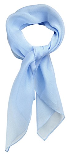 TigerTie Feines Damen Chiffon Nickituch in hellblau einfarbig Uni - Größe 58 cm x 58 cm - Tuch Halstuch Schal