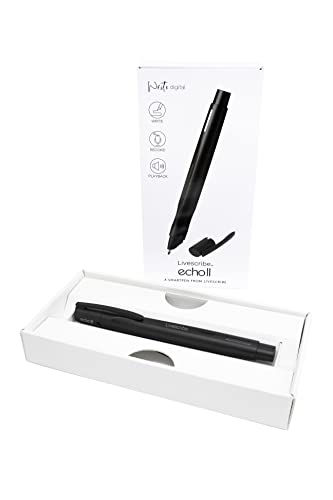 Livescribe Echo 2 Smartpen, Schwarzer Digitalstift, Bluetooth, Kabellos – Kompatibel mit iOS, Android, Mac, Windows