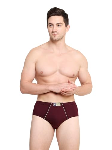 Image of Men 100% Combed Cotton Inner Elastic Self Design Briefs INFO IE