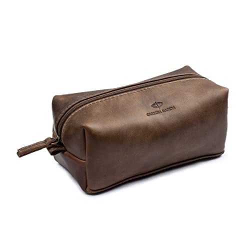 NECESSAIRE ESTOJO CÁRDIZE EM COURO RUSTICO MARROM IMPERMEÁVEL CARDENA MADEIRA