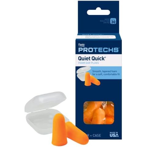 Flents Ear Plugs, 5 Pair with Case, Ear Plugs for Sleeping, Snoring, Loud Noise, Traveling, Concerts, Construction, & Studying, NRR 30 Cover