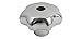 Kipp 06194-440082 Stainless Steel Tapped with Counter Bore Star Grip, Style D, Metric, Polished Finish, 40 mm Diameter