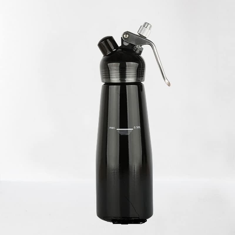 Whipped Cream Dispenser Stainless Steel, Professional Whipped Cream Maker, Gourmet Cream Whipper, Heavy-Duty Cream Whipper, Large 500ml Lightweight, Durable Aluminum Body Black