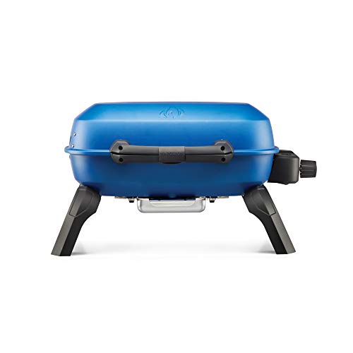 Napoleon TravelQ Portable Propane Gas Grill - TQ240-BL - TravelQ, Blue, Cast Iron Wave Grids, 9000 BTU, Stainless Steel Burner, Jetfire Ignition