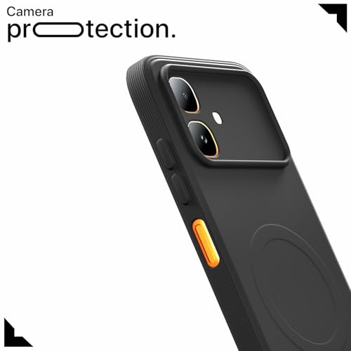 Image of Pikkme Back Cover for Infinix Smart 20 Soft Matte Silicone Mag-Safe Design (Mag-Safe Not Support) Camera Protection | Slim Fit Bumper Cover (Black)