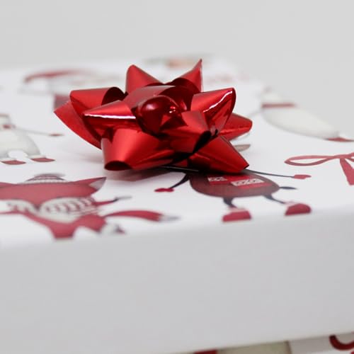 COM-FOUR® 100x Geschenkschleife in tollen Farben - selbstklebende Fertigschleife zur Dekoration von Geschenken zu Weihnachten und Hochzeiten (100 Stück - Glanz - 4 Farben)