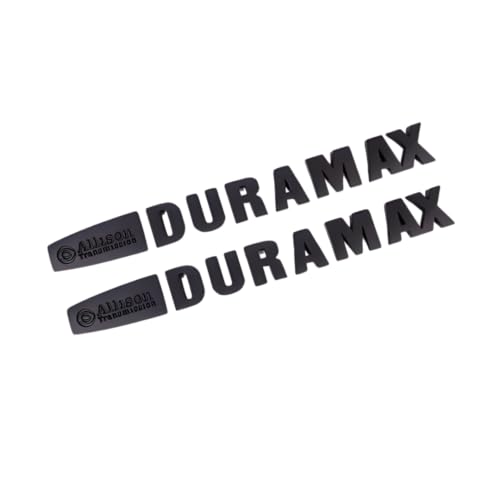 Image of Duramax Badge Emblem 2Pcs Allison Matte Black - Replacement for 2015 Silverado 2500HD /3500HD with Adhesive