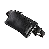 WOFASHPURET Bauchtasche Gürteltasche aus PU-Leder Training Tailentasche Schwarz