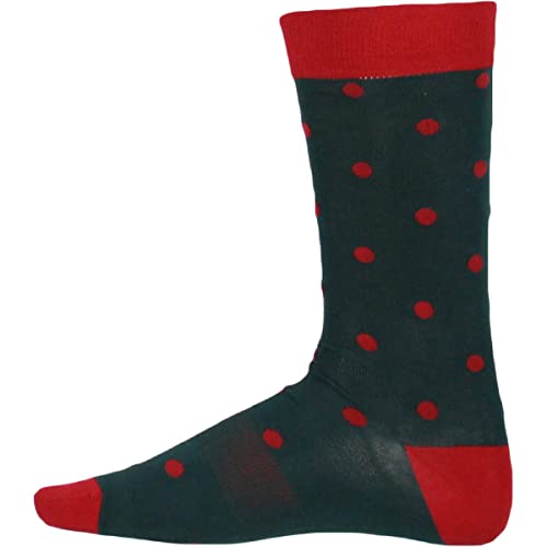Bar III Mens Polka Dot Arch Support Crew Socks Green 10-13