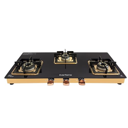 Everflame Aurum 3 Burner Gas Stove | ISI Certified | Manual Ignit...
