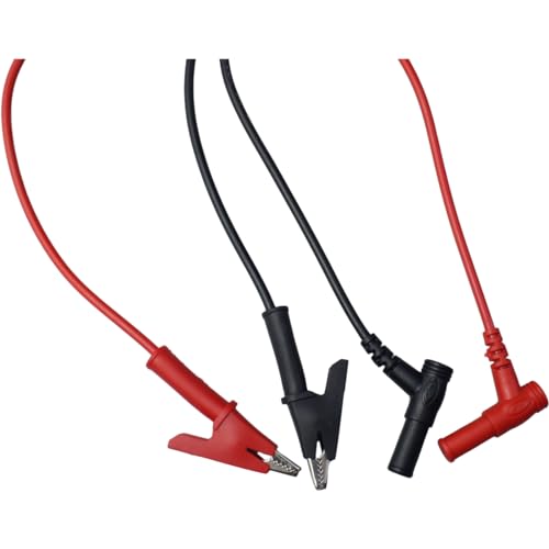 Image of FDXGYH 2pcs Multimeter Testing Probe L Type Banana Male Plug to Alligator Clip Test Cable Wires Meter Leads (Black + Red)