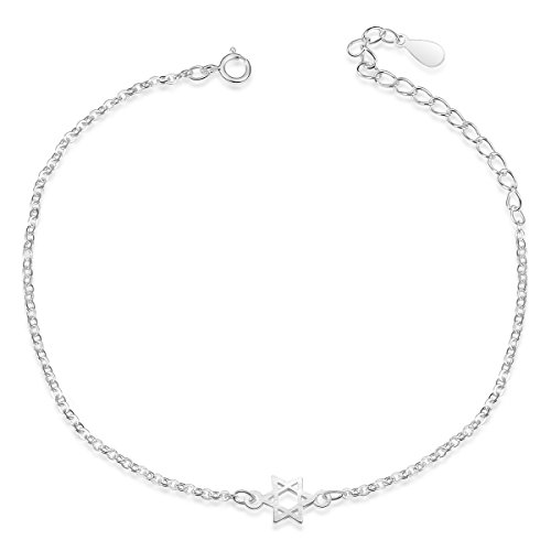 Preisvergleich Produktbild Sweetiee Silber 156mm Stern Verstellbar Damen Schmuck Geschenk Qualitaet Armband Armbaender Armreif Armreifen