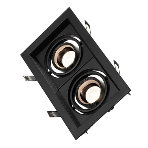 DIYEAH Caso LED Spotlight carcasa de luz empotrada marco de montaje del proyector carcasa de montaje ligera marco de luz de foco marco de foco Metal Black