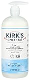 Kirk’s 3-in-1 Head to Toe Clean Body Wash Nourishing Cleanser Original Fresh Scent, Natural Formula, Free of Sulfates, Parabens Free, 32 Fluid Ounce (Pack of 1)