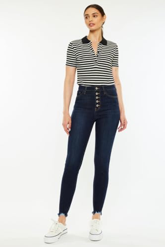 SALT TREE Kan Can Women's High Rise Button Fly Super Skinny Jeans - kc72734