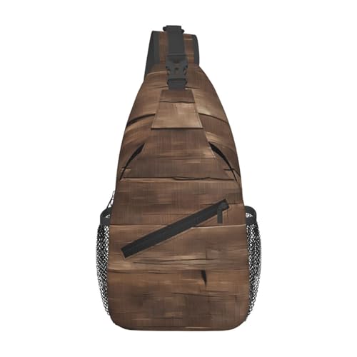 Mochila tipo bandolera negra de poliéster para senderismo y viajes miniatura 1