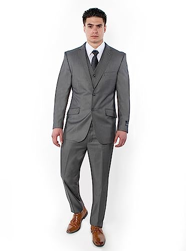 Antonio Uomo Men’s Suit Set – Classic Fit 3 Piece Blazer Single Breasted Jacket Vest Pants for Business Wedding Dress Suits4
