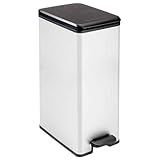 curver mülleimer duo 21l treteimer 5 Jahre Garantie CURVER Deco Bin Abfalleimer, Kunststoff, Silber, 40 L