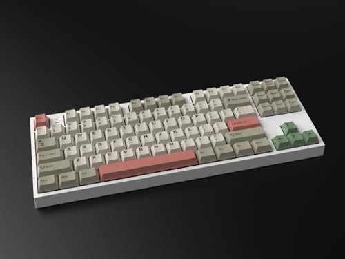 Image of PBT Retro Keycaps, Cherry Profile Double Shot 9009 Keycaps Set, 178 Key Custom Key caps for MX Switches Mechanical Keyboard(9009)