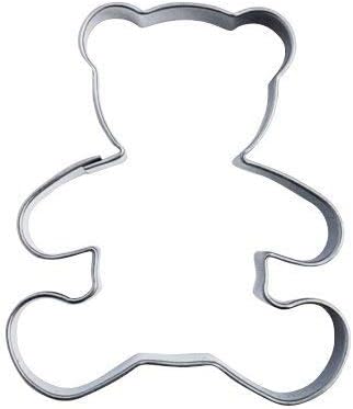 Cookie Cutter, Teddy Bear Shape, 6 cm, Silver, Stainless Steel, 1 Piece