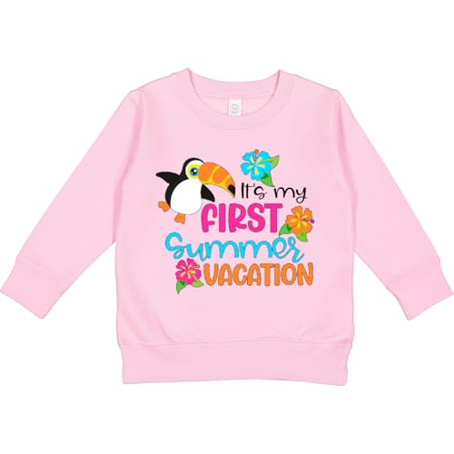 inktastic It's My First Summer Vacation with Cute Toucan Toddler Sweatshirt 4T Pink 43c04