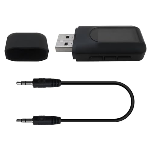 Upgraded Bluetooth 5.0 Transmitter Receiver - 4 IN 1 Wireless Audio Adapter with 3.5mm USB Aux - Portable Bluetooth Speaker Converter, Instant Connection for Headphones/Speakers, 10m Range NEW
