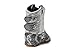 Old West Boots Baby Girl's Slither (Infant) Black Silver Snake Print Foot/Antique Shite Shaft 0 Infant M