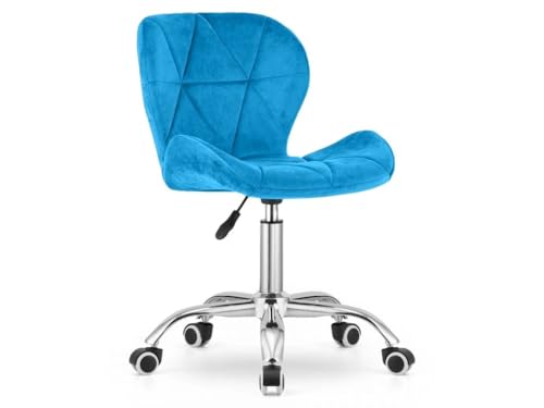 Image of Amazon Brand - Umi Height-Adjustable Velvet Office Study Computer Desk Chair for Salon, Spa, Bar in Light Blue Color