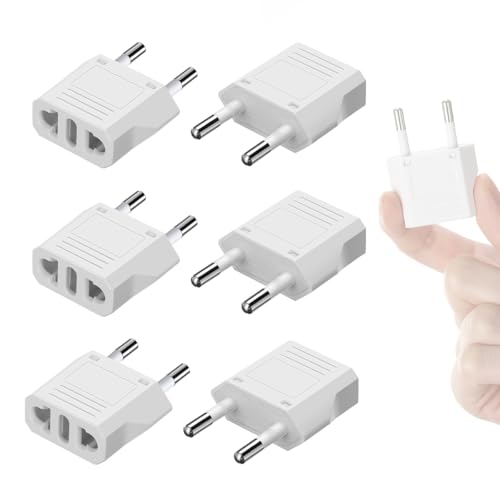 Lenink 6 Packs US to Europe Plug Adapter, Type C Travel Adapter, Fireproof Portable European Power Converter Plug for USA to EU Italy France Germany Spain Maldives