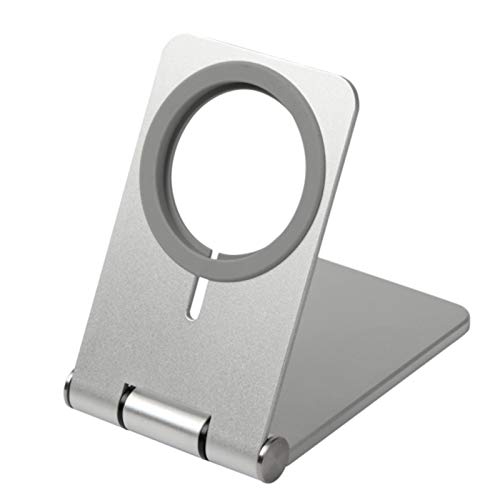 Charger Stand for Magsafe, for Magsafe Charger Foldable Phone Stand Holder Cradle Dock for Desk/ Office / Home Table Desk Compatible for Apple Magsafe Charger(Silver)
